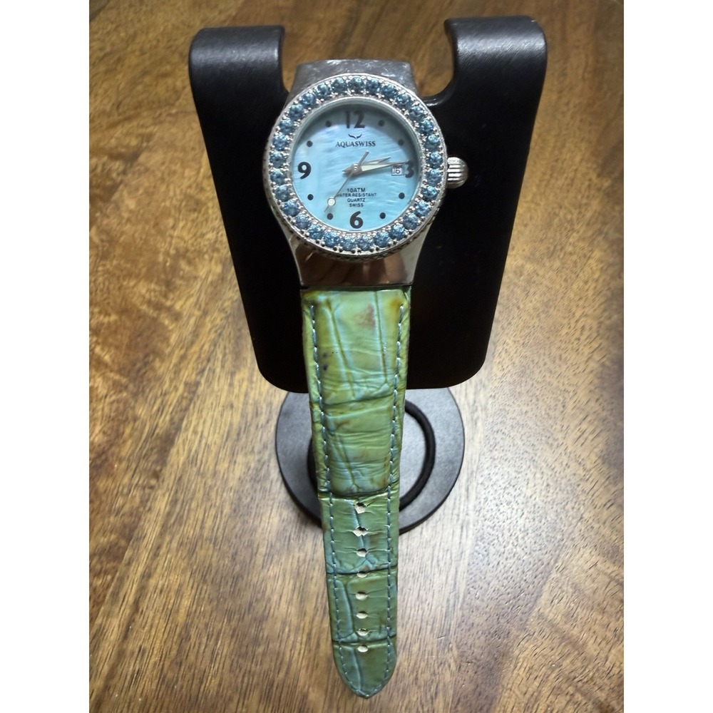 Aquaswiss Women's Turquoise Pearl Face Watch Colour Stone 05010